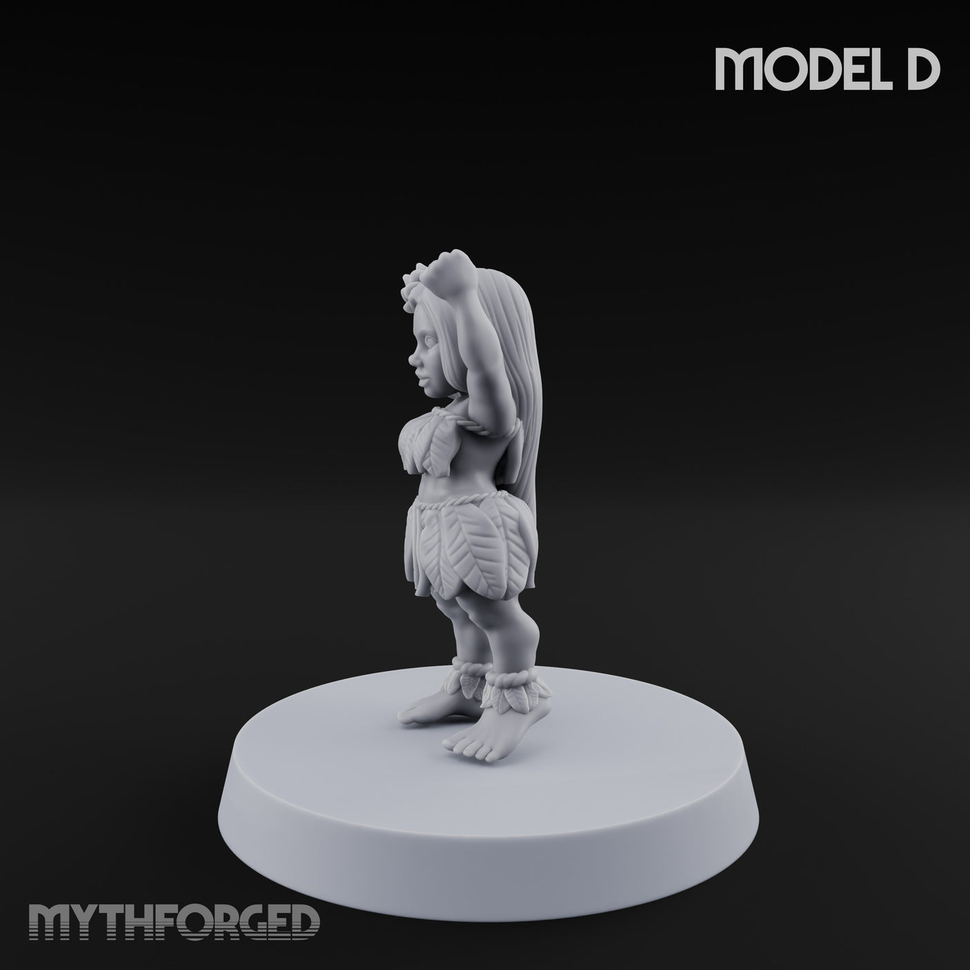 Hula Dancing Halfling Dancer D Miniature for Dungeons and Dragons, Pathfinder or other TTRPGs