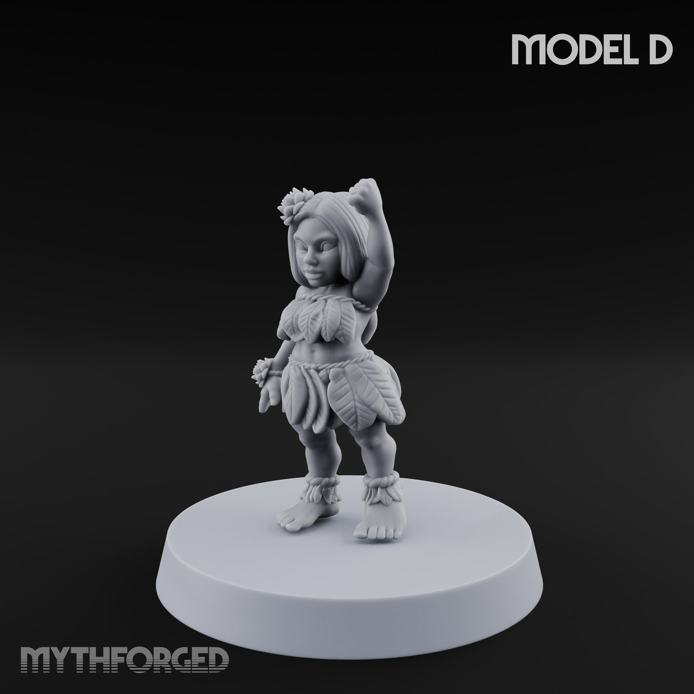 Hula Dancing Halfling Dancer D Miniature for Dungeons and Dragons, Pathfinder or other TTRPGs