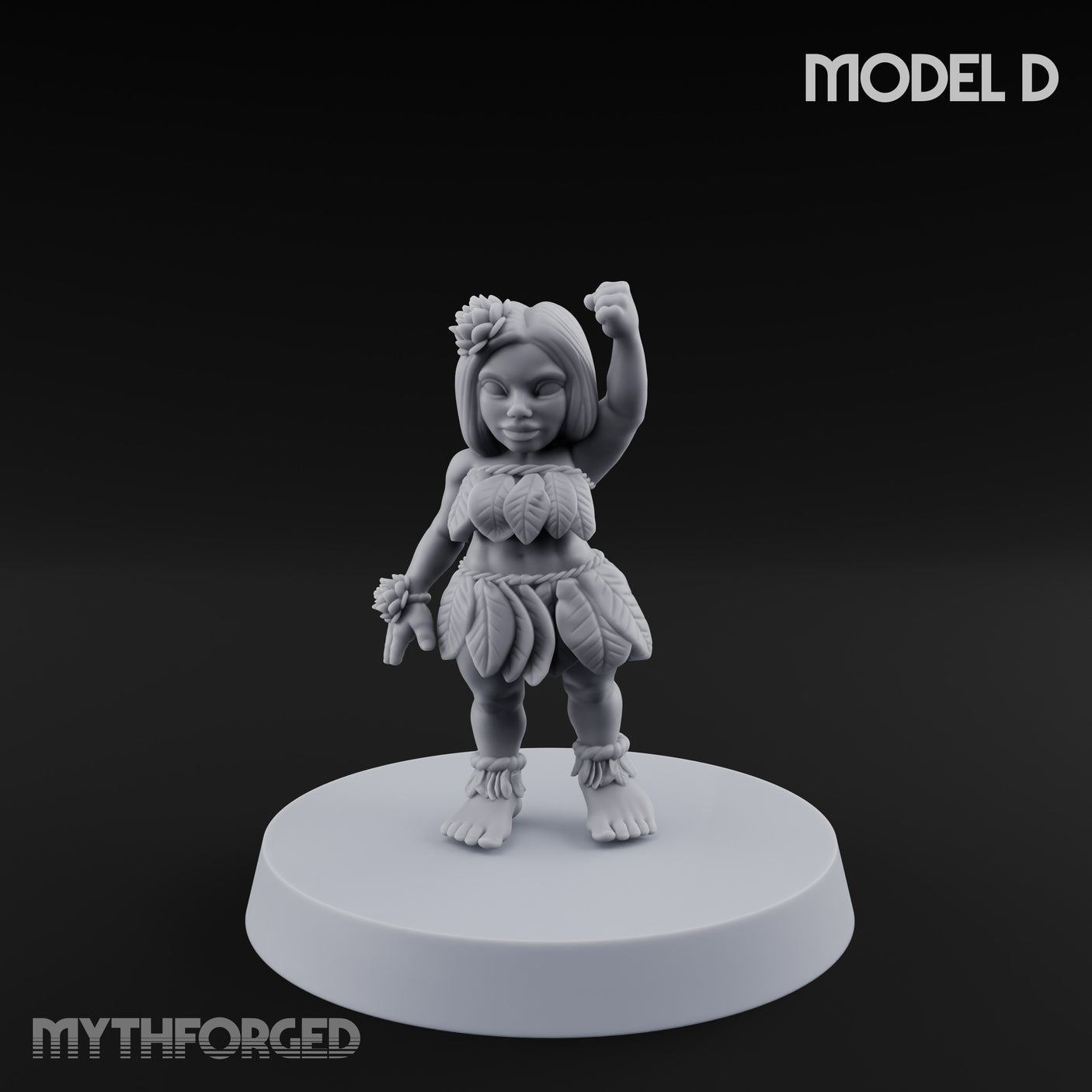 Hula Dancing Halfling Dancer D Miniature for Dungeons and Dragons, Pathfinder or other TTRPGs