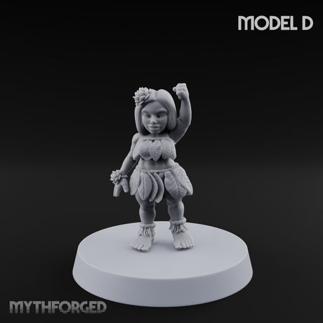 Hula Dancing Halfling Dancer D Miniature for Dungeons and Dragons, Pathfinder or other TTRPGs