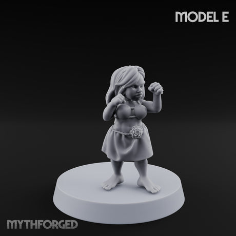 Hula Dancing Halfling Dancer E Miniature for Dungeons and Dragons, Pathfinder or other TTRPGs