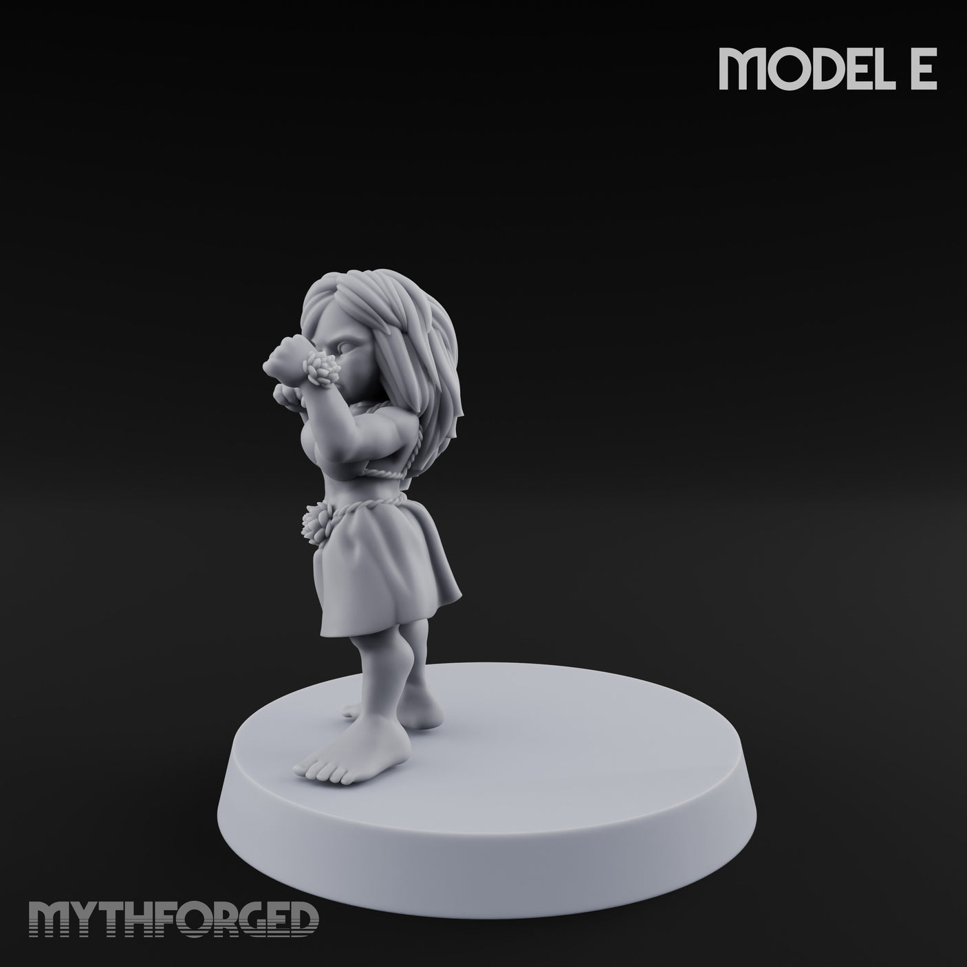 Hula Dancing Halfling Dancer E Miniature for Dungeons and Dragons, Pathfinder or other TTRPGs