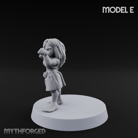 Hula Dancing Halfling Dancer E Miniature for Dungeons and Dragons, Pathfinder or other TTRPGs