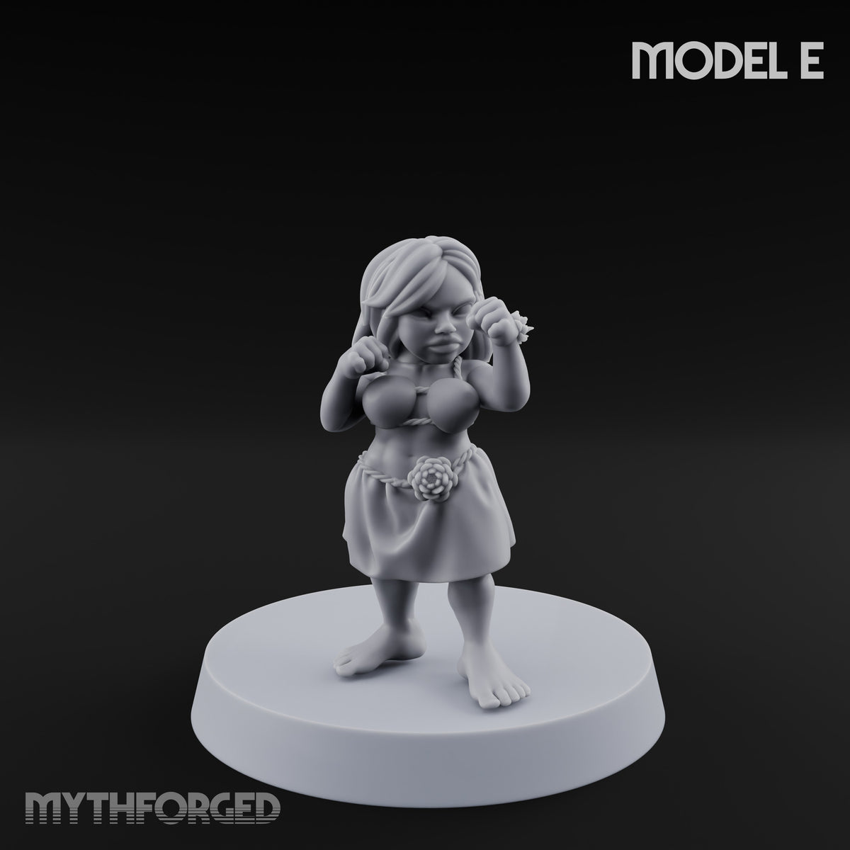 Hula Dancing Halfling Dancer E Miniature for Dungeons and Dragons, Pathfinder or other TTRPGs