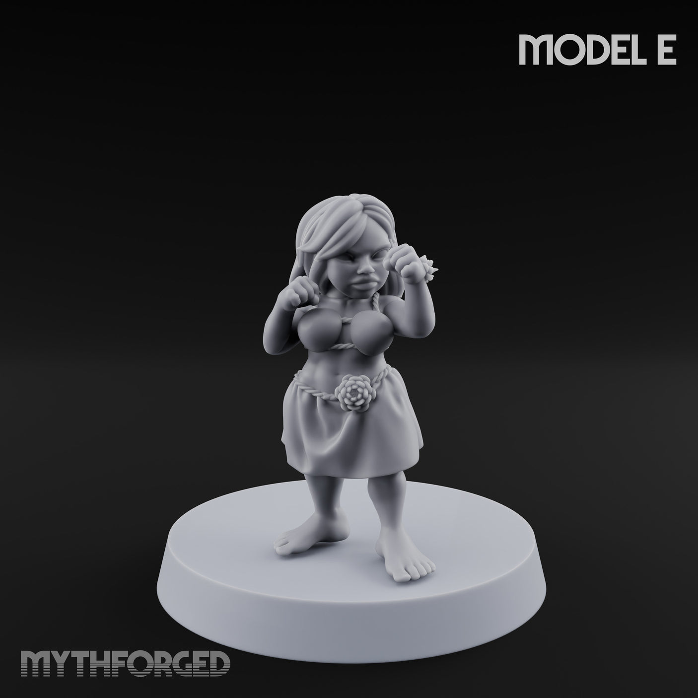 Hula Dancing Halfling Dancer E Miniature for Dungeons and Dragons, Pathfinder or other TTRPGs