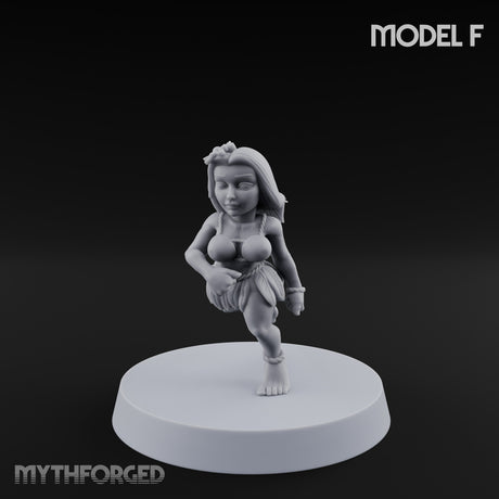 Hula Dancing Halfling Dancer F Miniature for Dungeons and Dragons, Pathfinder or other TTRPGs