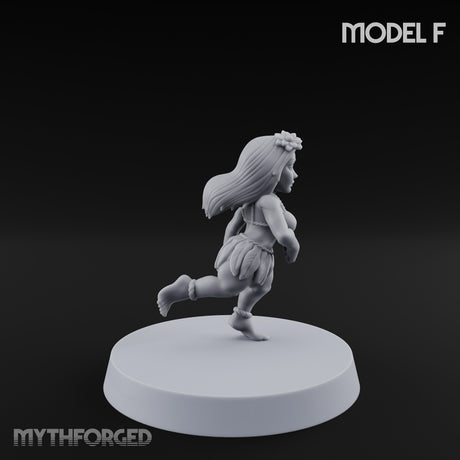 Hula Dancing Halfling Dancer F Miniature for Dungeons and Dragons, Pathfinder or other TTRPGs