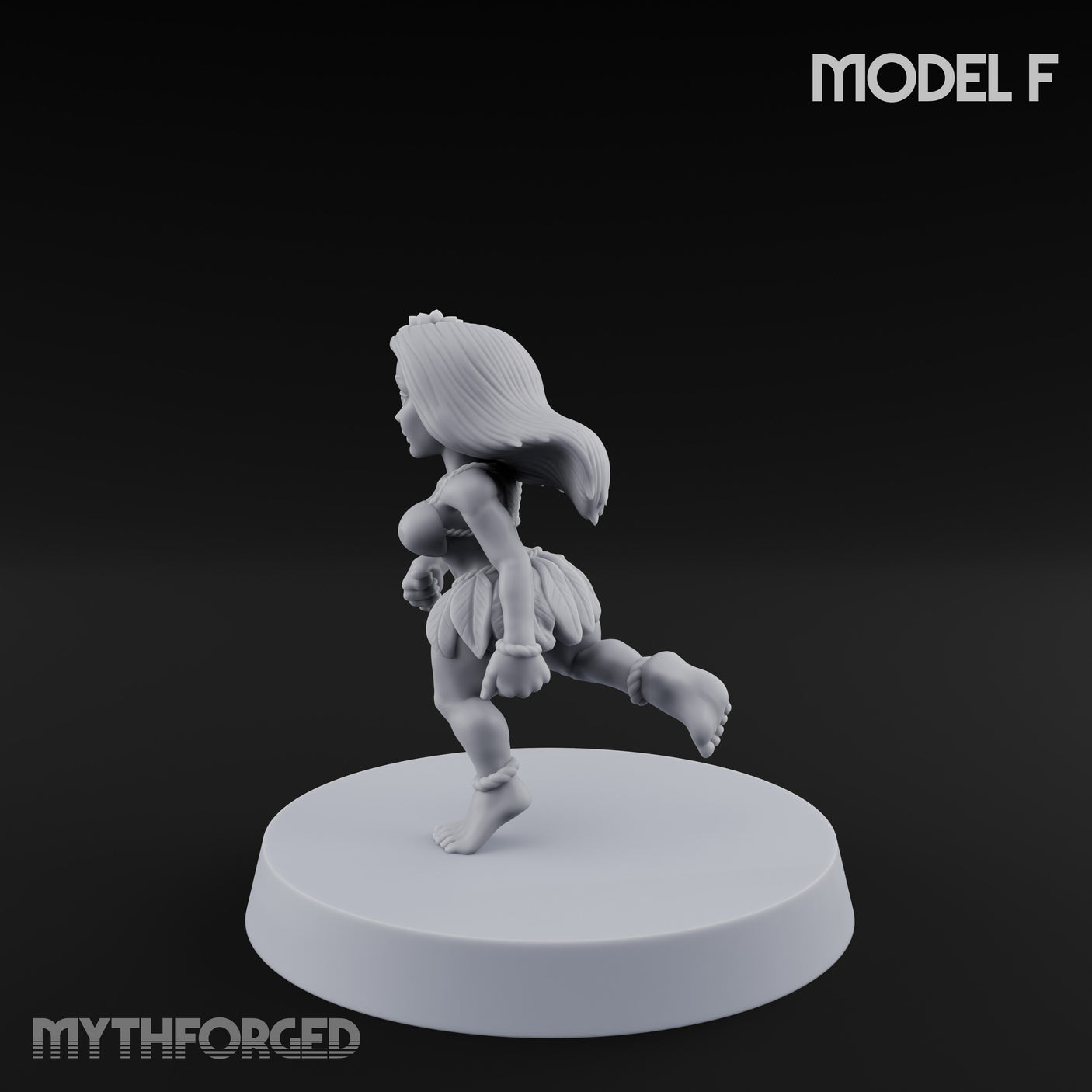 Hula Dancing Halfling Dancer F Miniature for Dungeons and Dragons, Pathfinder or other TTRPGs