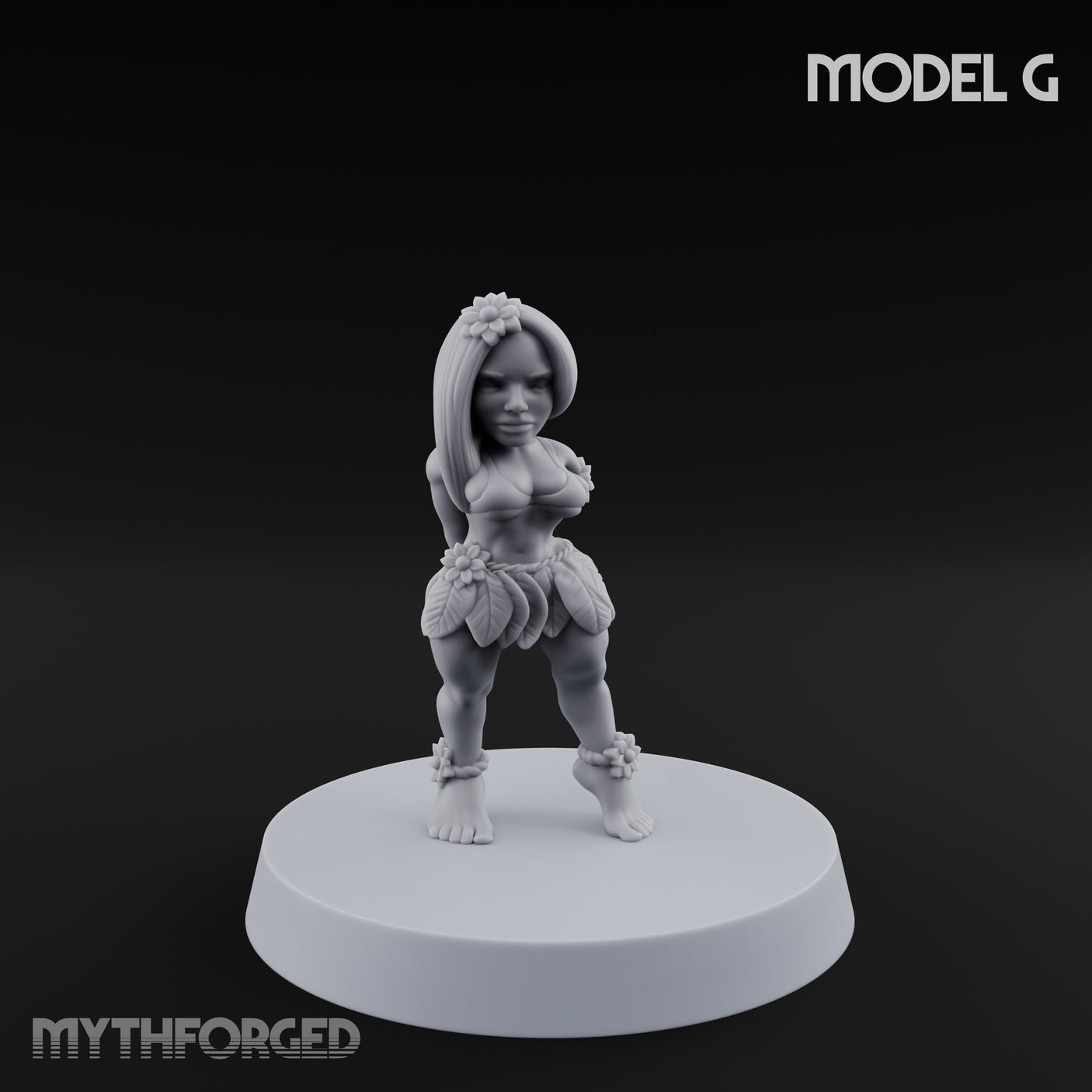 Hula Dancing Halfling Dancer G Miniature for Dungeons and Dragons, Pathfinder or other TTRPGs