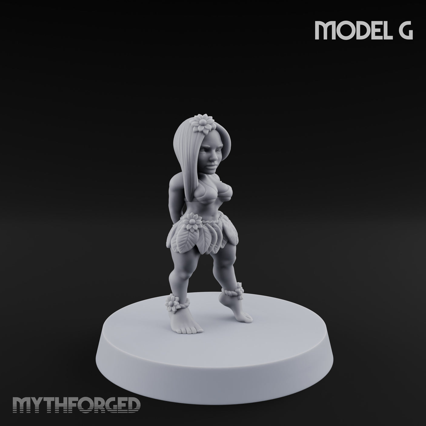 Hula Dancing Halfling Dancer G Miniature for Dungeons and Dragons, Pathfinder or other TTRPGs