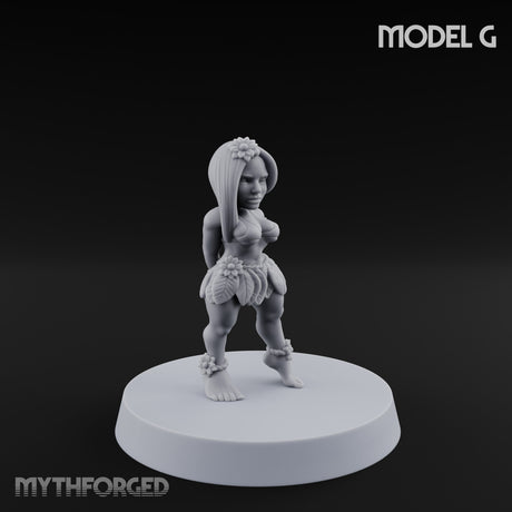 Hula Dancing Halfling Dancer G Miniature for Dungeons and Dragons, Pathfinder or other TTRPGs