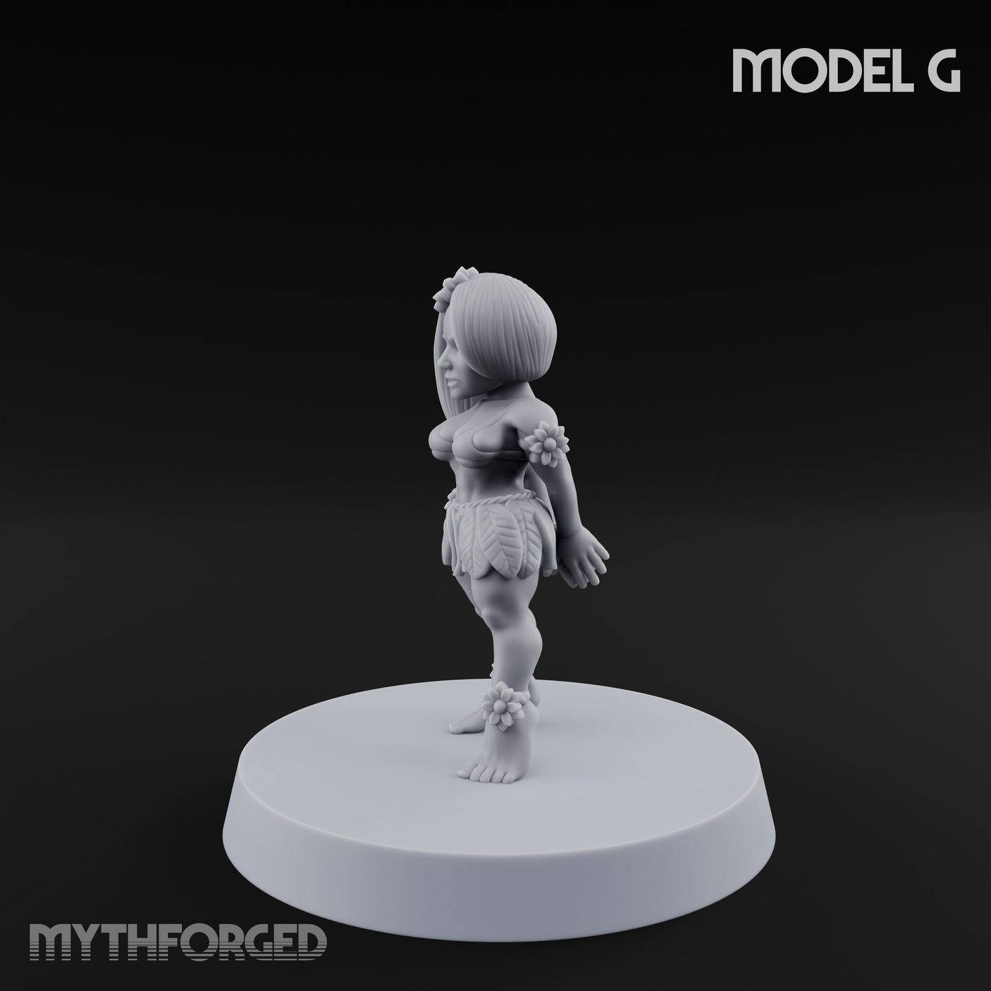 Hula Dancing Halfling Dancer G Miniature for Dungeons and Dragons, Pathfinder or other TTRPGs