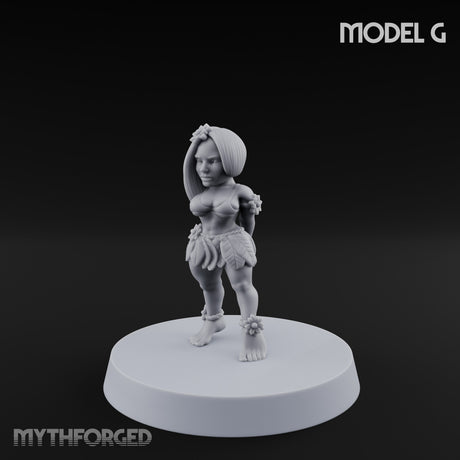 Hula Dancing Halfling Dancer G Miniature for Dungeons and Dragons, Pathfinder or other TTRPGs