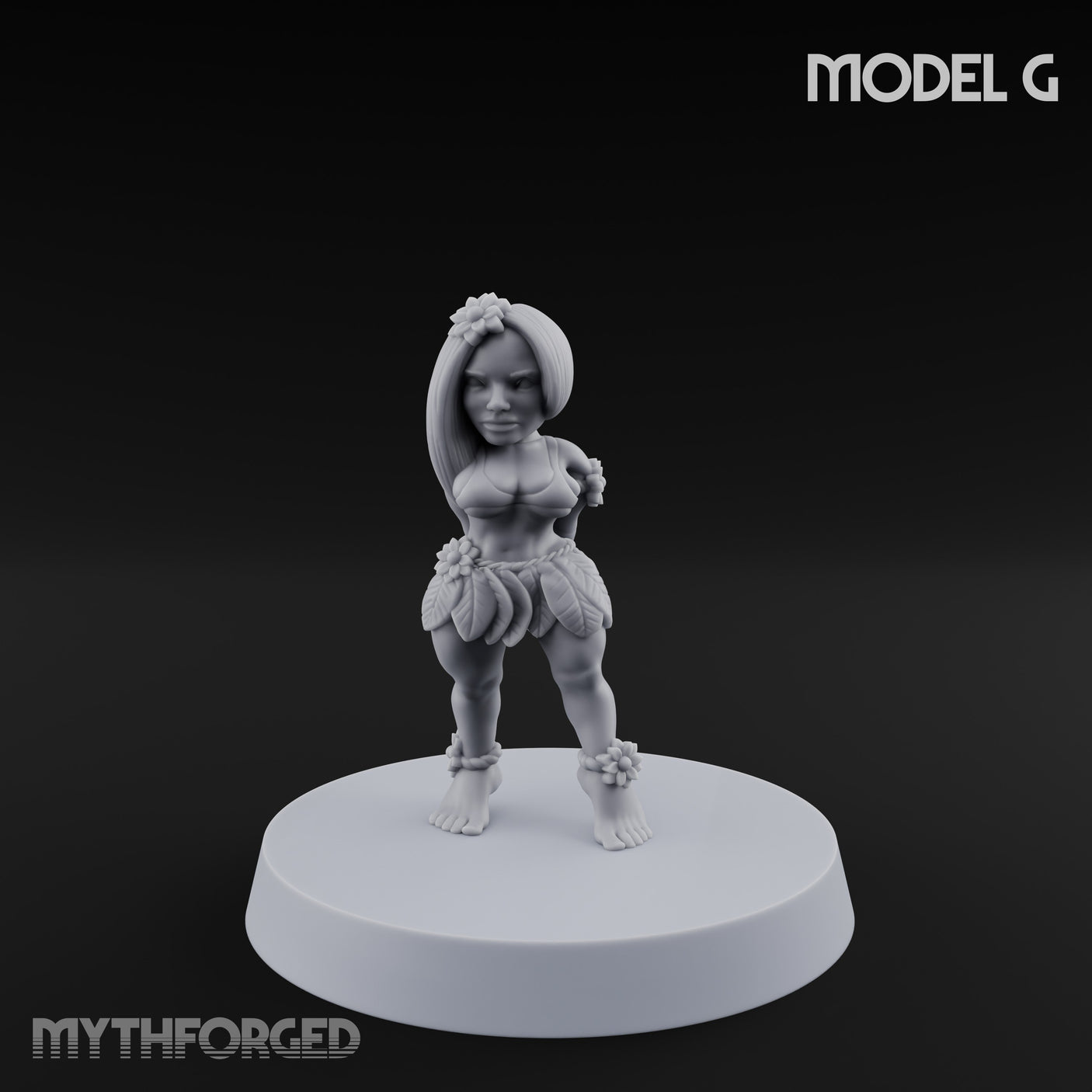Hula Dancing Halfling Dancer G Miniature for Dungeons and Dragons, Pathfinder or other TTRPGs