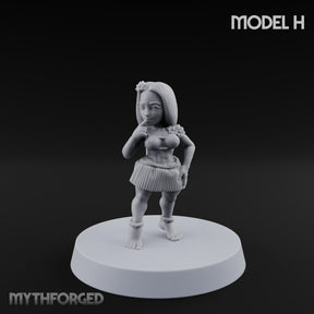 Hula Dancing Halfling Dancer H Miniature for Dungeons and Dragons, Pathfinder or other TTRPGs