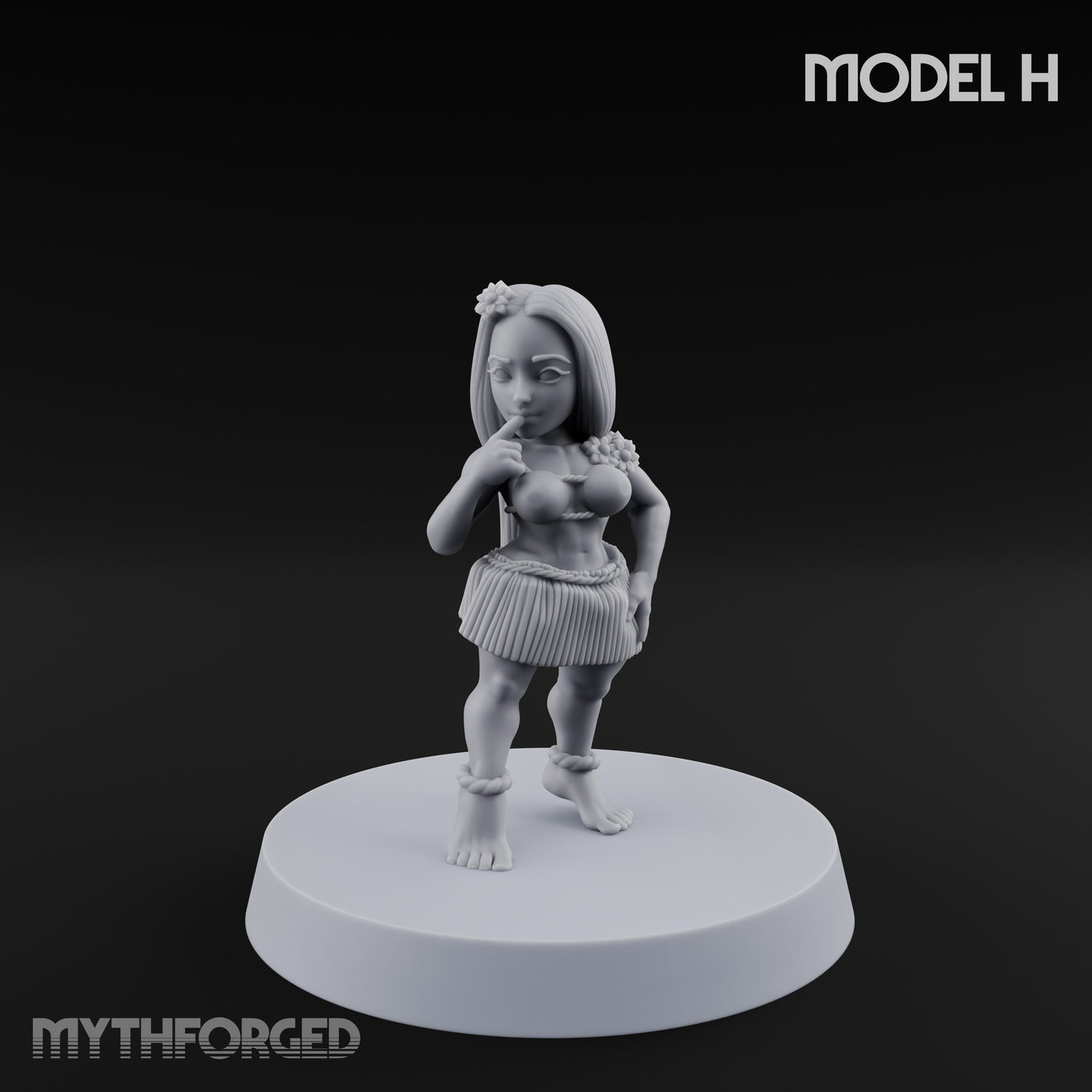 Hula Dancing Halfling Dancer H Miniature for Dungeons and Dragons, Pathfinder or other TTRPGs