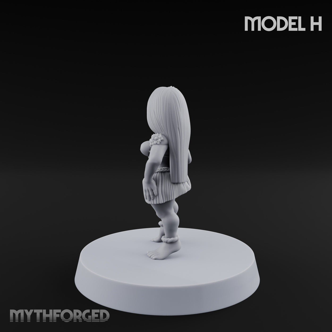 Hula Dancing Halfling Dancer H Miniature for Dungeons and Dragons, Pathfinder or other TTRPGs