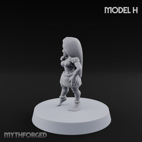 Hula Dancing Halfling Dancer H Miniature for Dungeons and Dragons, Pathfinder or other TTRPGs