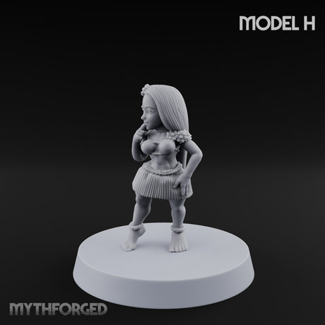 Hula Dancing Halfling Dancer H Miniature for Dungeons and Dragons, Pathfinder or other TTRPGs