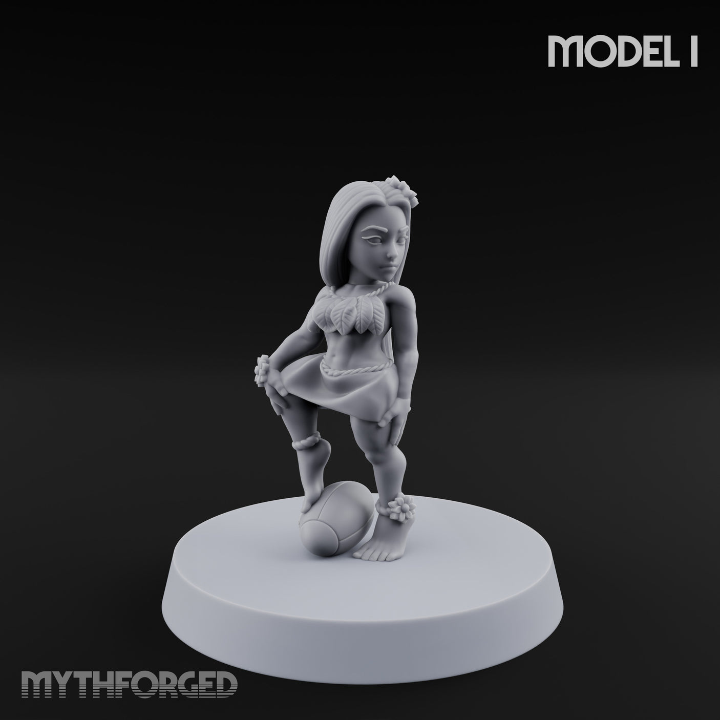 Hula Dancing Halfling Dancer I Miniature for Dungeons and Dragons, Pathfinder or other TTRPGs