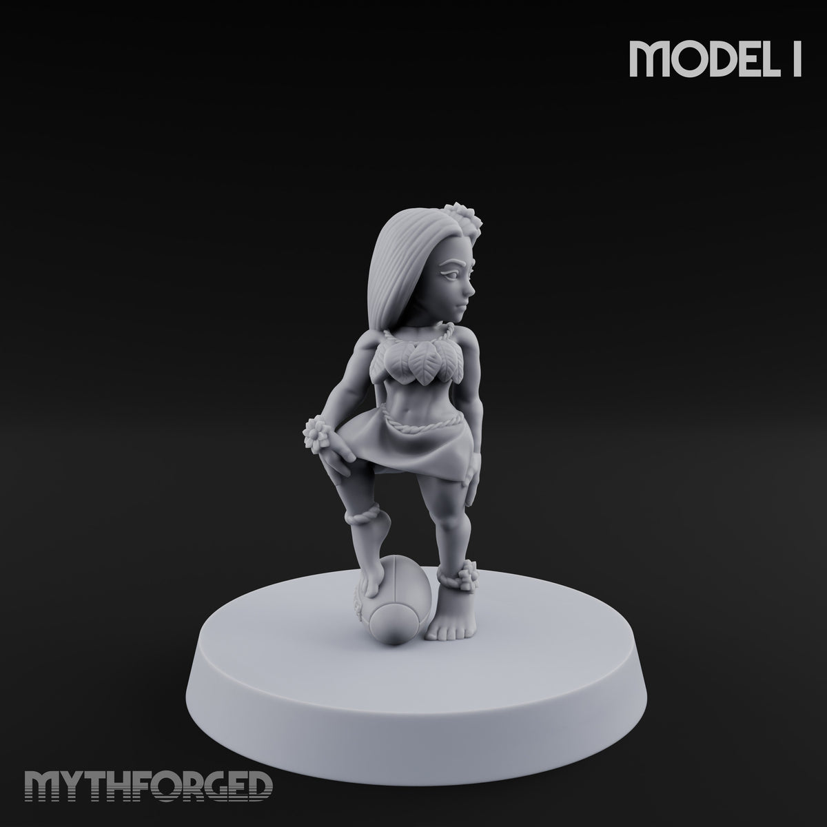 Hula Dancing Halfling Dancer I Miniature for Dungeons and Dragons, Pathfinder or other TTRPGs
