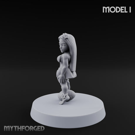 Hula Dancing Halfling Dancer I Miniature for Dungeons and Dragons, Pathfinder or other TTRPGs