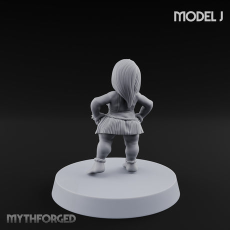 Hula Dancing Halfling Dancer J Miniature for Dungeons and Dragons, Pathfinder or other TTRPGs