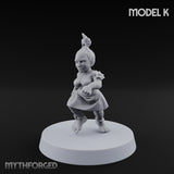 Hula Dancing Halfling Dancer K Miniature for Dungeons and Dragons, Pathfinder or other TTRPGs