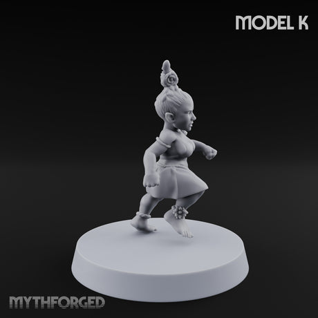 Hula Dancing Halfling Dancer K Miniature for Dungeons and Dragons, Pathfinder or other TTRPGs