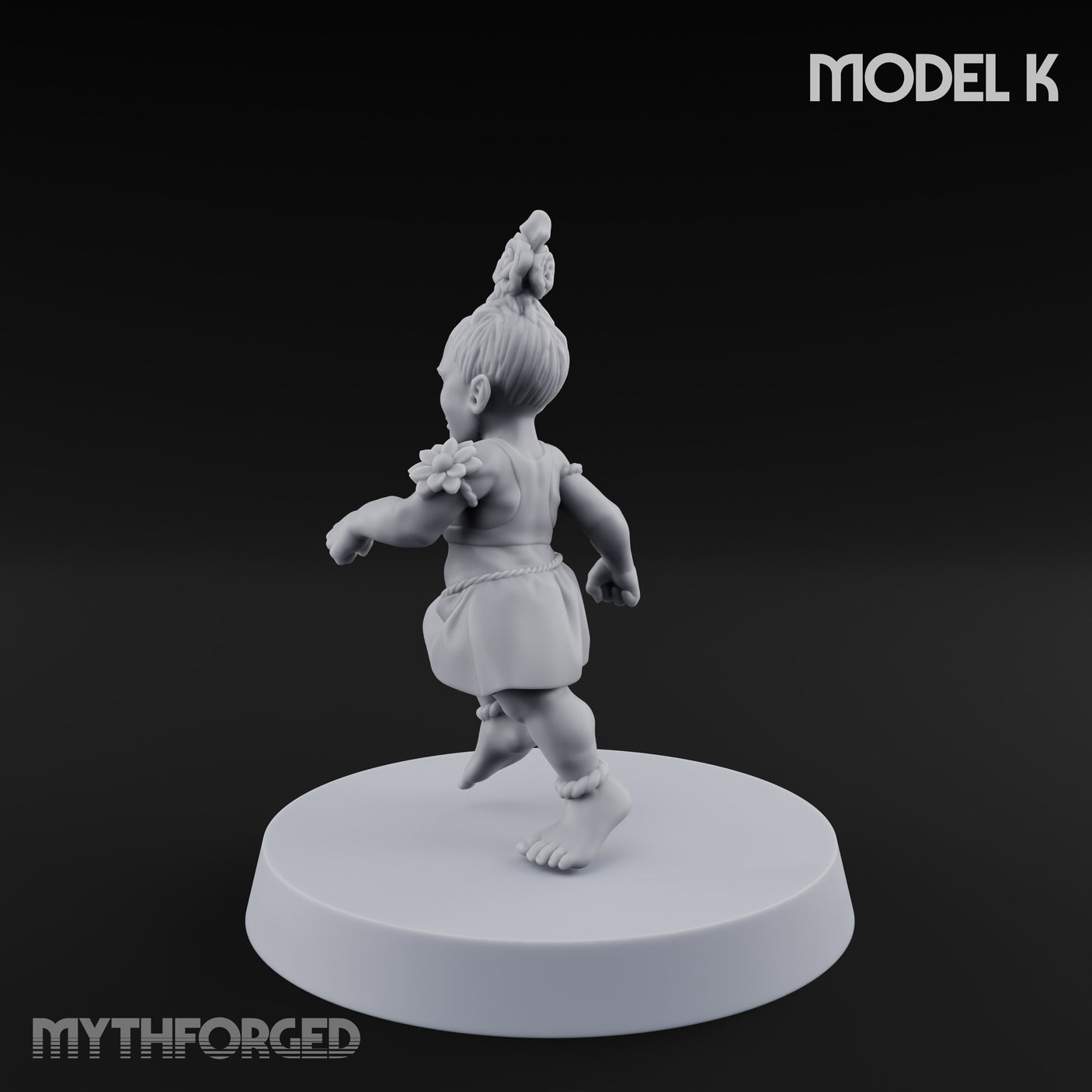 Hula Dancing Halfling Dancer K Miniature for Dungeons and Dragons, Pathfinder or other TTRPGs
