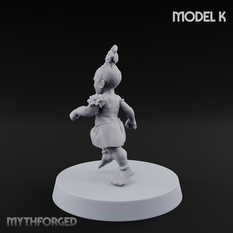 Hula Dancing Halfling Dancer K Miniature for Dungeons and Dragons, Pathfinder or other TTRPGs