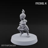 Hula Dancing Halfling Dancer K Miniature for Dungeons and Dragons, Pathfinder or other TTRPGs