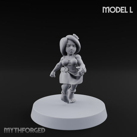 Hula Dancing Halfling Dancer L Miniature for Dungeons and Dragons, Pathfinder or other TTRPGs