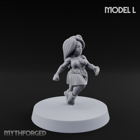 Hula Dancing Halfling Dancer L Miniature for Dungeons and Dragons, Pathfinder or other TTRPGs