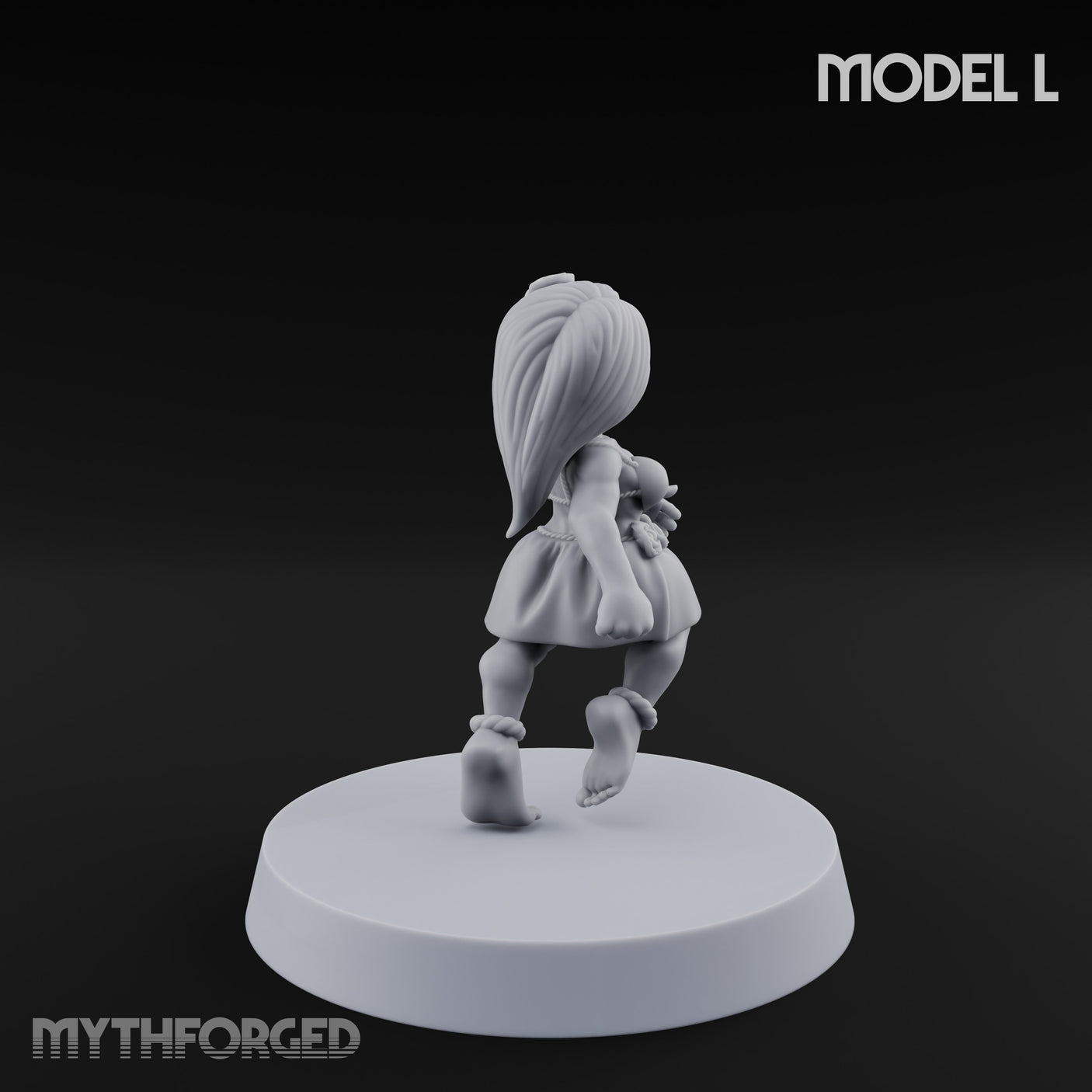 Hula Dancing Halfling Dancer L Miniature for Dungeons and Dragons, Pathfinder or other TTRPGs