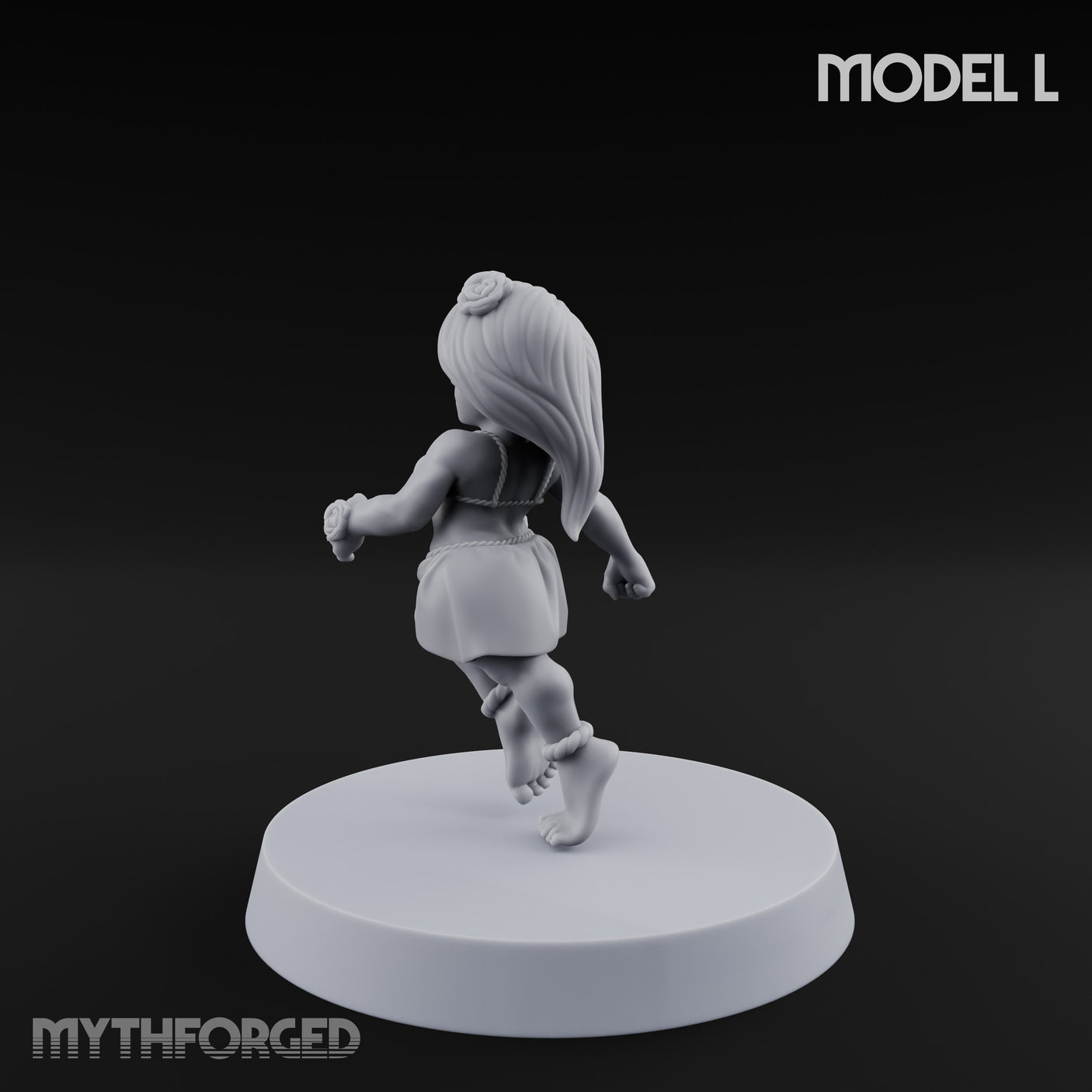 Hula Dancing Halfling Dancer L Miniature for Dungeons and Dragons, Pathfinder or other TTRPGs