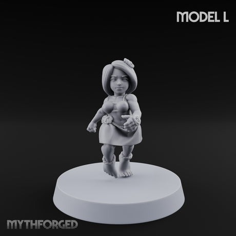 Hula Dancing Halfling Dancer L Miniature for Dungeons and Dragons, Pathfinder or other TTRPGs
