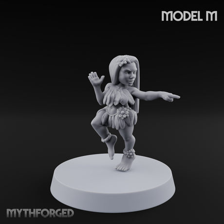 Hula Dancing Halfling Dancer M Miniature for Dungeons and Dragons, Pathfinder or other TTRPGs