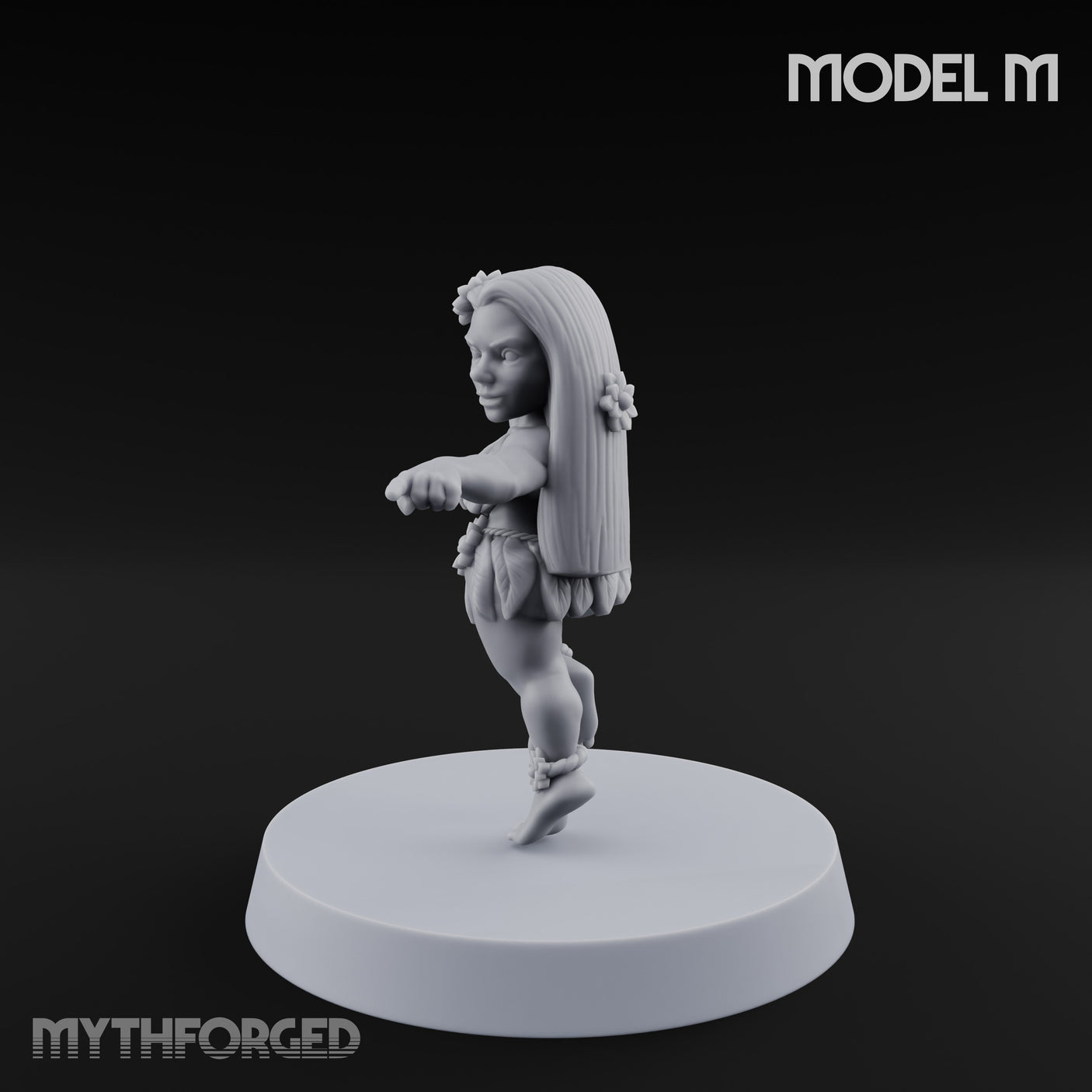 Hula Dancing Halfling Dancer M Miniature for Dungeons and Dragons, Pathfinder or other TTRPGs
