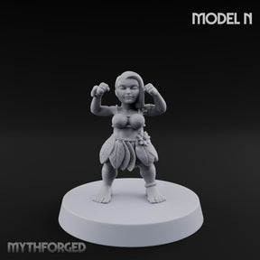 Hula Dancing Halfling Dancer N Miniature for Dungeons and Dragons, Pathfinder or other TTRPGs