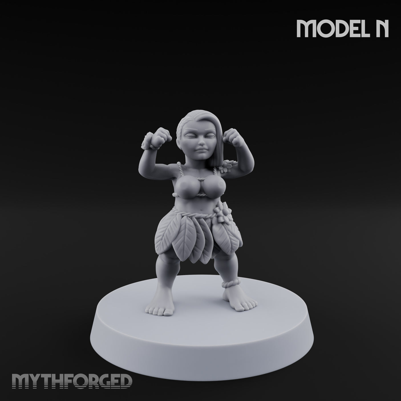 Hula Dancing Halfling Dancer N Miniature for Dungeons and Dragons, Pathfinder or other TTRPGs