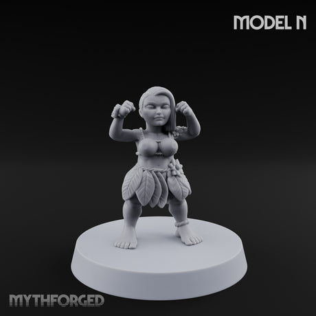 Hula Dancing Halfling Dancer N Miniature for Dungeons and Dragons, Pathfinder or other TTRPGs