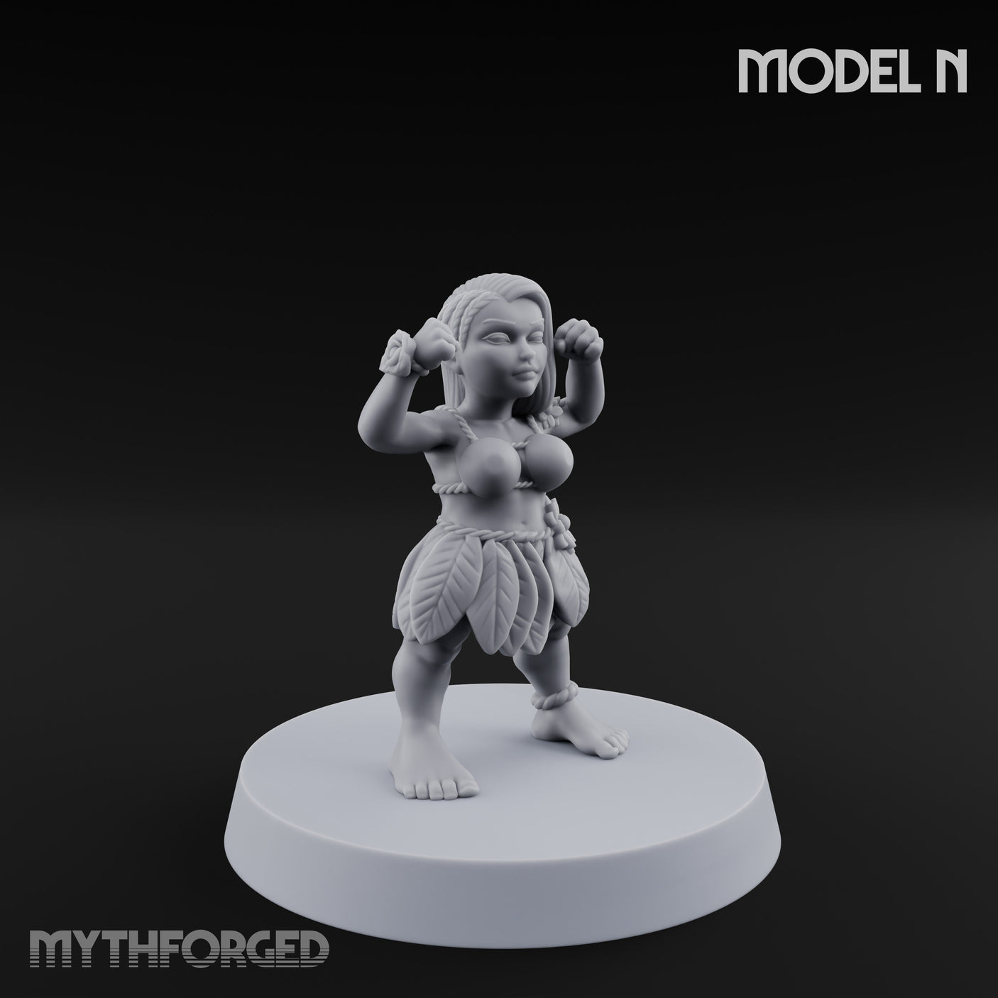Hula Dancing Halfling Dancer N Miniature for Dungeons and Dragons, Pathfinder or other TTRPGs
