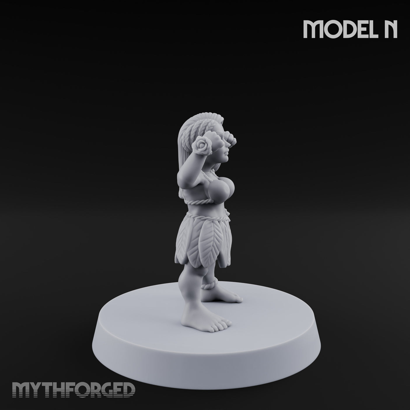 Hula Dancing Halfling Dancer N Miniature for Dungeons and Dragons, Pathfinder or other TTRPGs