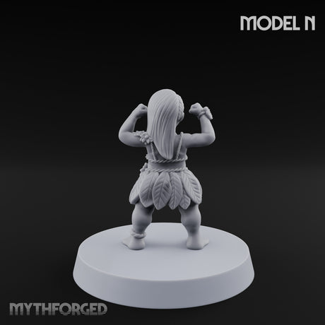 Hula Dancing Halfling Dancer N Miniature for Dungeons and Dragons, Pathfinder or other TTRPGs