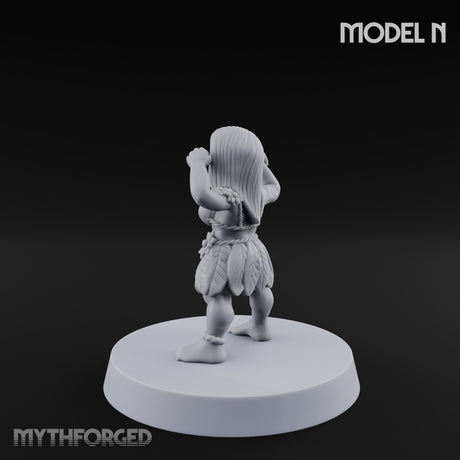 Hula Dancing Halfling Dancer N Miniature for Dungeons and Dragons, Pathfinder or other TTRPGs