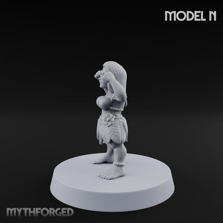 Hula Dancing Halfling Dancer N Miniature for Dungeons and Dragons, Pathfinder or other TTRPGs