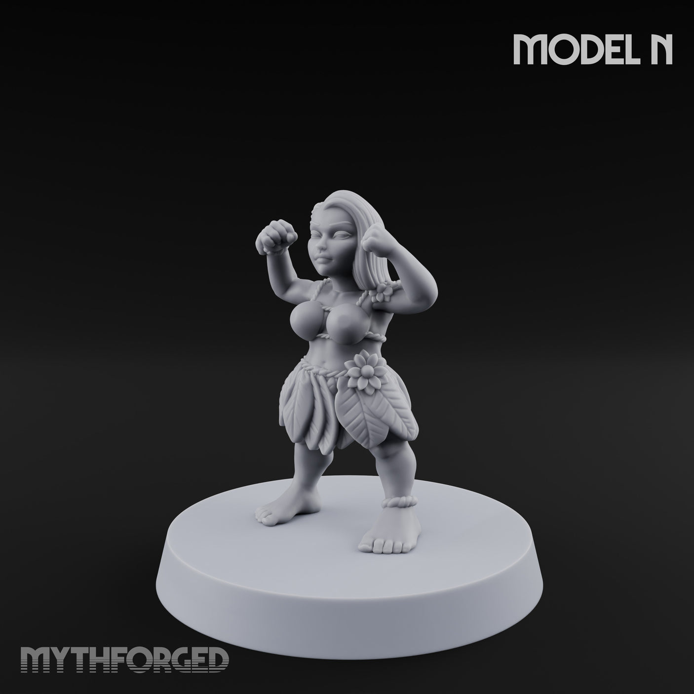 Hula Dancing Halfling Dancer N Miniature for Dungeons and Dragons, Pathfinder or other TTRPGs