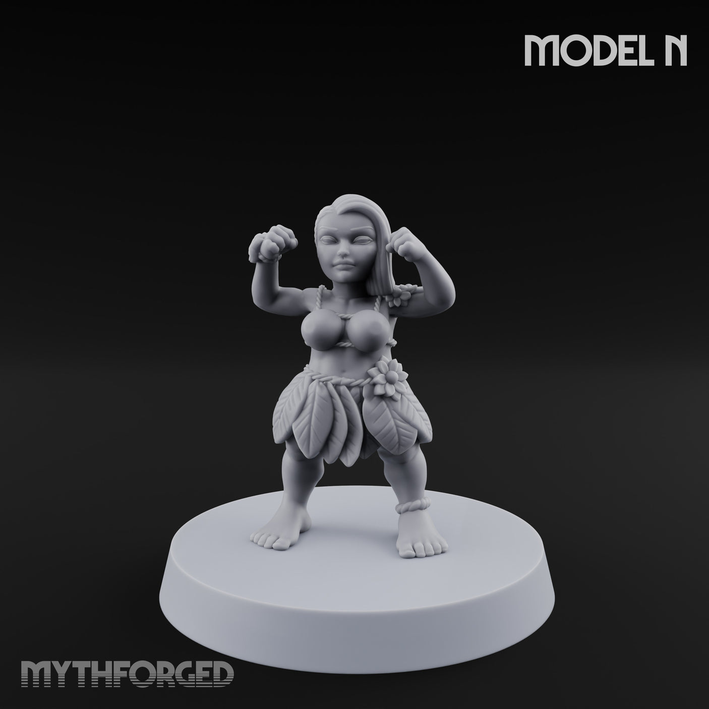 Hula Dancing Halfling Dancer N Miniature for Dungeons and Dragons, Pathfinder or other TTRPGs