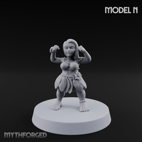 Hula Dancing Halfling Dancer N Miniature for Dungeons and Dragons, Pathfinder or other TTRPGs